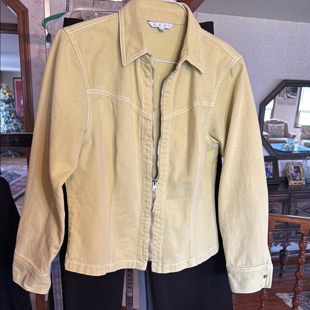 CAbi Yellow Jean Jacket Lightweight Relaxed Fit